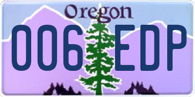 OR license plate 006EDP