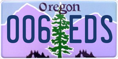OR license plate 006EDS