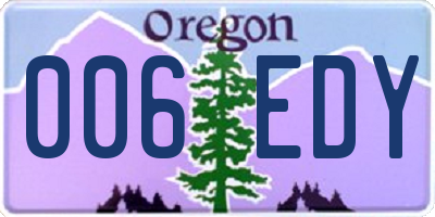 OR license plate 006EDY