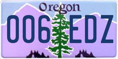 OR license plate 006EDZ