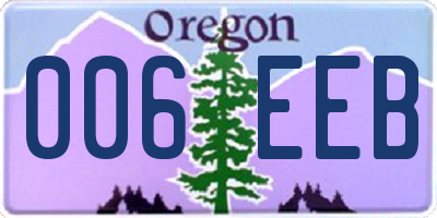 OR license plate 006EEB