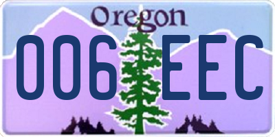 OR license plate 006EEC