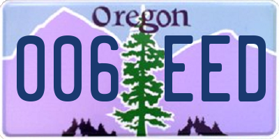 OR license plate 006EED