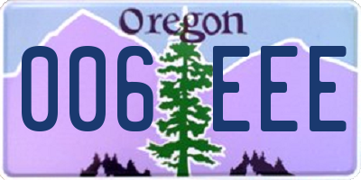 OR license plate 006EEE