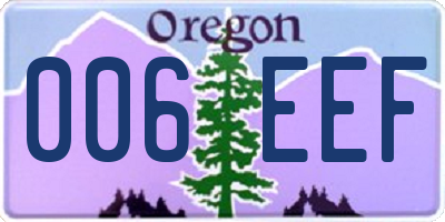 OR license plate 006EEF