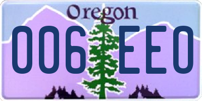 OR license plate 006EEO