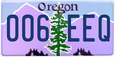 OR license plate 006EEQ