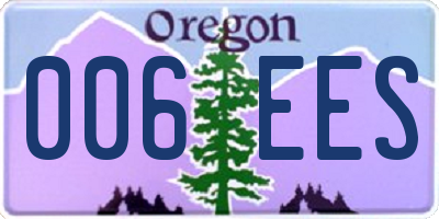 OR license plate 006EES
