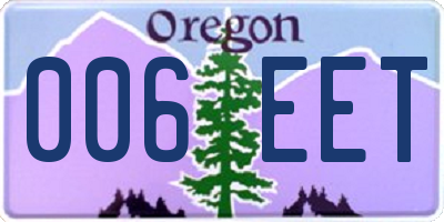 OR license plate 006EET