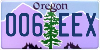 OR license plate 006EEX