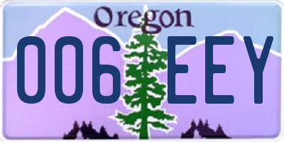 OR license plate 006EEY