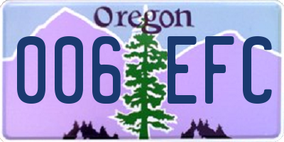OR license plate 006EFC