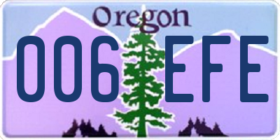 OR license plate 006EFE