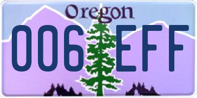 OR license plate 006EFF