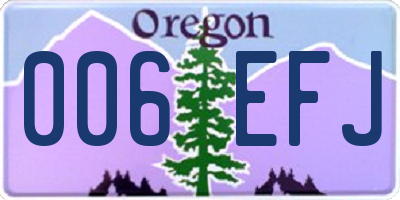 OR license plate 006EFJ