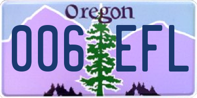 OR license plate 006EFL