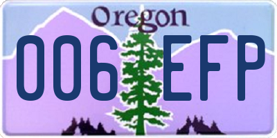 OR license plate 006EFP