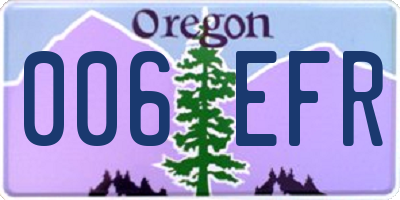 OR license plate 006EFR