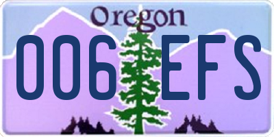 OR license plate 006EFS