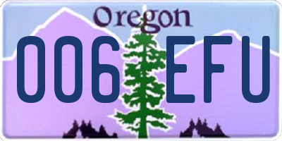 OR license plate 006EFU