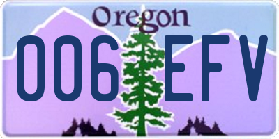 OR license plate 006EFV