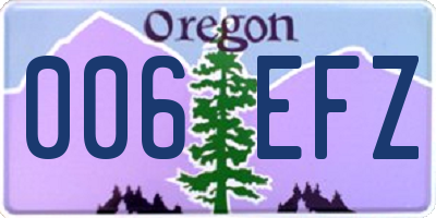 OR license plate 006EFZ