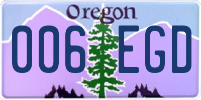 OR license plate 006EGD