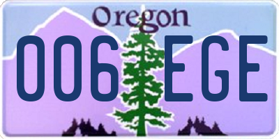 OR license plate 006EGE