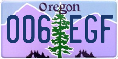 OR license plate 006EGF