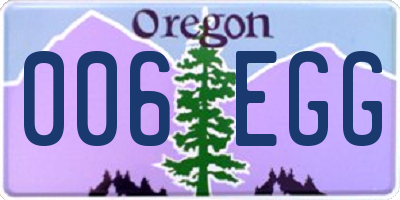 OR license plate 006EGG