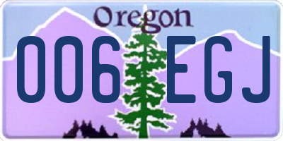 OR license plate 006EGJ