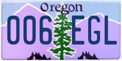 OR license plate 006EGL