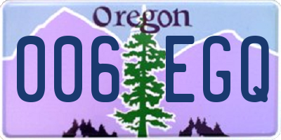 OR license plate 006EGQ