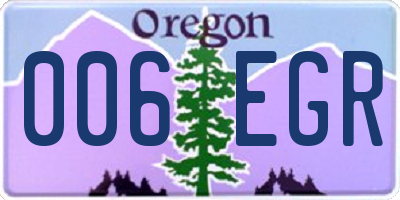 OR license plate 006EGR