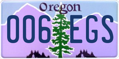 OR license plate 006EGS