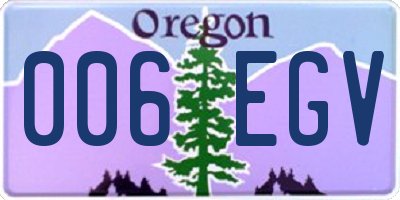 OR license plate 006EGV