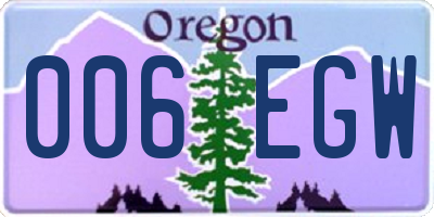 OR license plate 006EGW