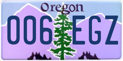 OR license plate 006EGZ