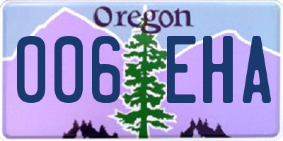 OR license plate 006EHA