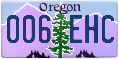 OR license plate 006EHC