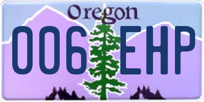 OR license plate 006EHP