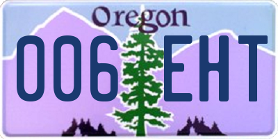 OR license plate 006EHT