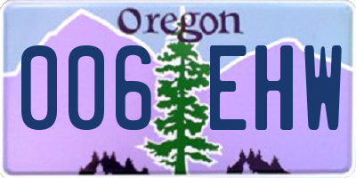 OR license plate 006EHW