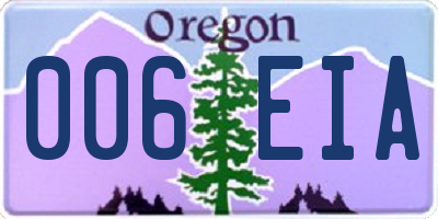 OR license plate 006EIA