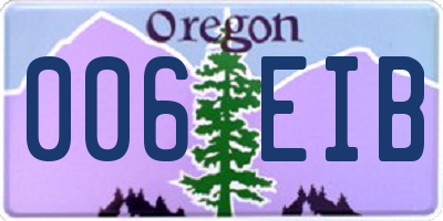 OR license plate 006EIB