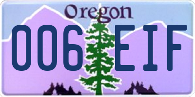 OR license plate 006EIF