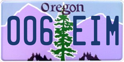 OR license plate 006EIM