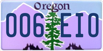 OR license plate 006EIO