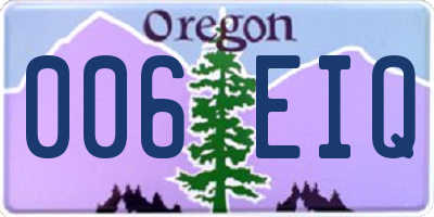 OR license plate 006EIQ