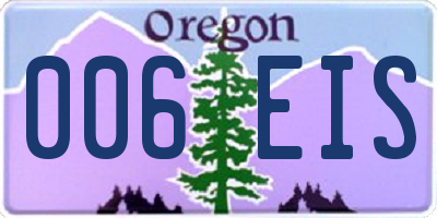 OR license plate 006EIS